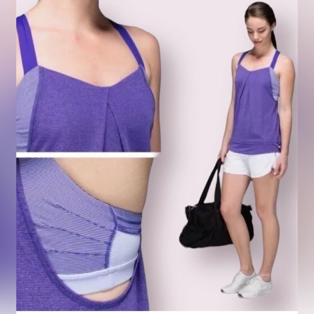 Lululemon Rest Less Tank Top Bra in Purple Size 8